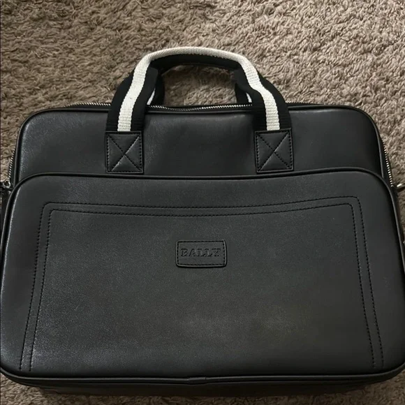 Bally Black Men's Laptop Briefcase Bag - Picture 1 of 10